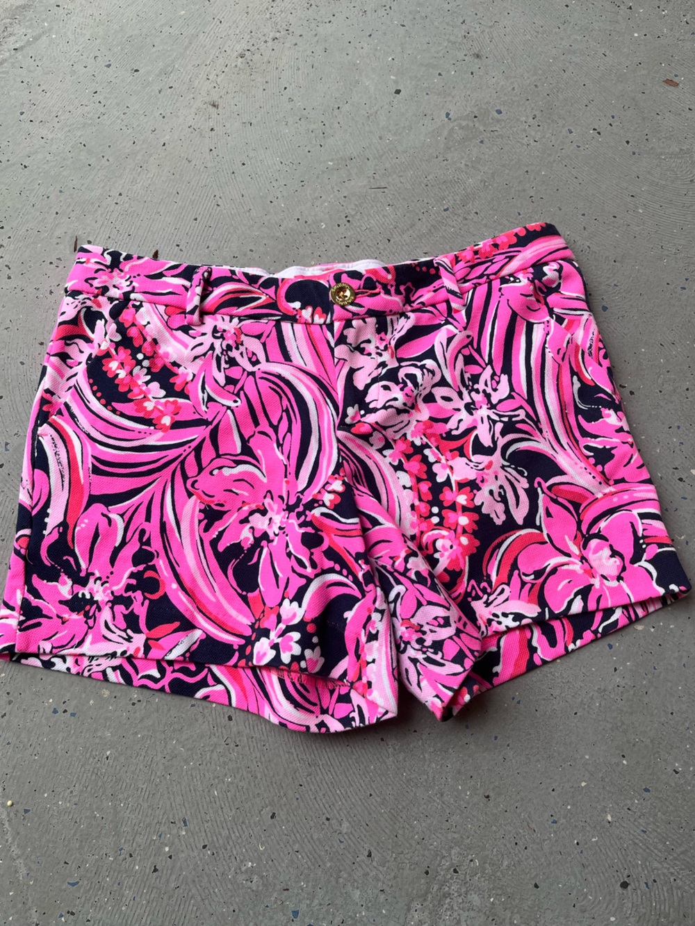 Lilly Pulitzer Pink & black Floral Bermuda Shorts